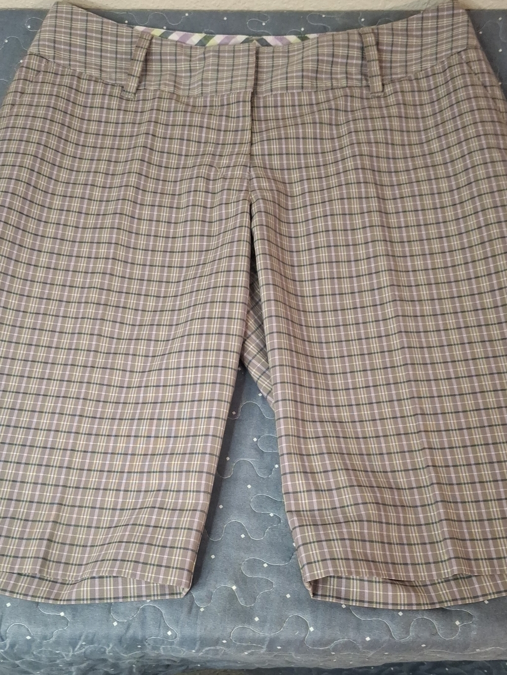 adidas Plaid Flat Front Shorts Size 8